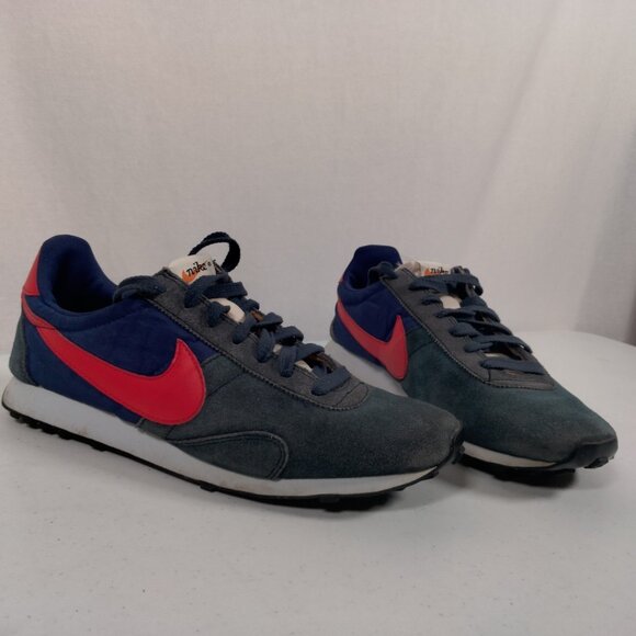 Nike Waffle Trainer Shoes Women 10.5 Midnight Blue Red Swoosh Running Sneakers - Picture 2 of 16